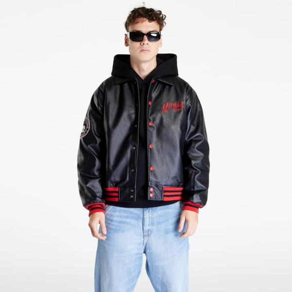 Kožená bunda GUESS Betty Boop Unisex Pu Jacket Black / Red