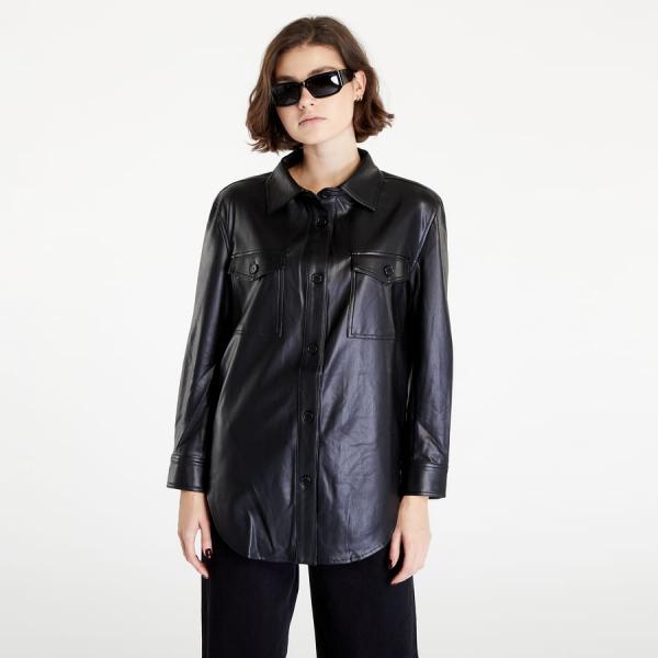 Bunda GUESS Nicole Pu Leather Shirt Jacket Black S