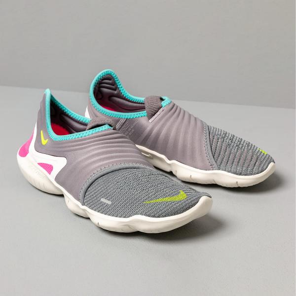 Nike Wmns Free Run Flyknit 3.0 Gunsmoke/ Volt-Aurora Green