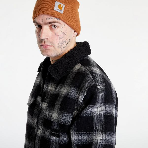 Calvin Klein Jeans Check Sherpa Trucker Black