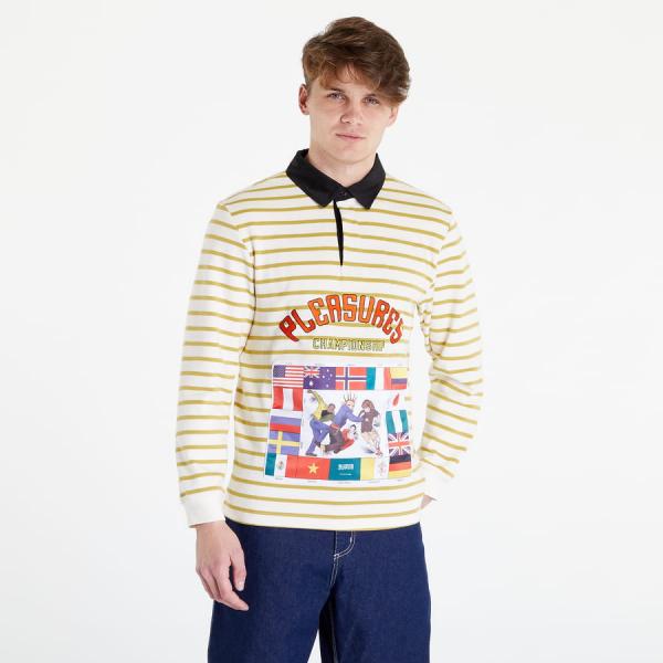 Tričko PLEASURES Championship Rugby Long Sleeve Creamy M