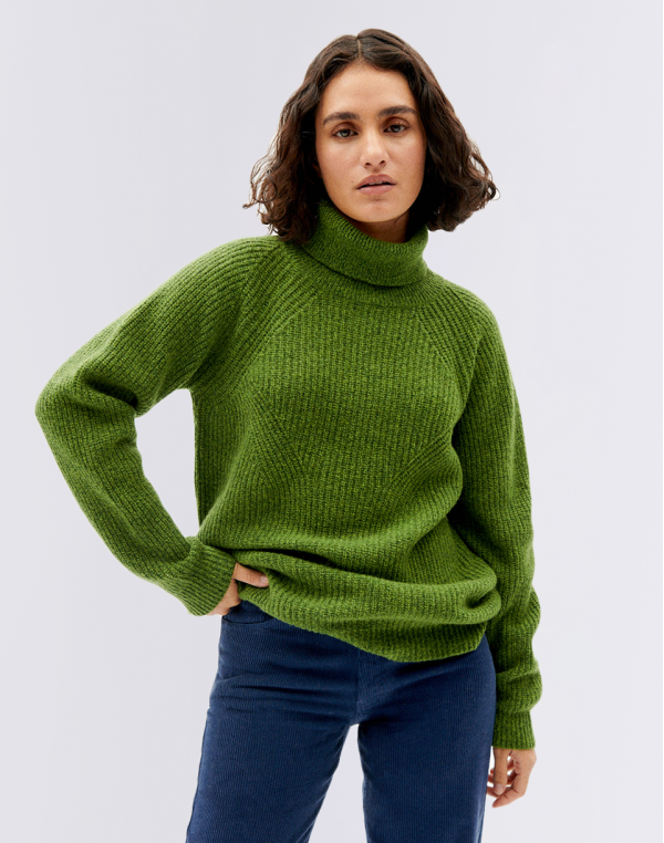 Thinking MU Parrot Green Matilda Knitted Sweater PARROT GREEN XS