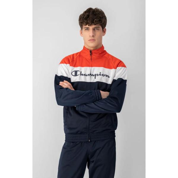 Champion Three Colour Block Tracksuit navy