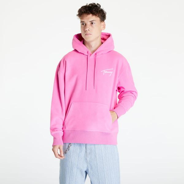 Mikina TOMMY JEANS Relaxed Polar Signa Hoodie Pink