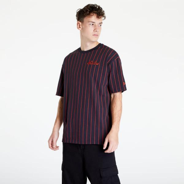 Tričko s krátkým rukávem New Era Oversized Pinstripe Tee Navy