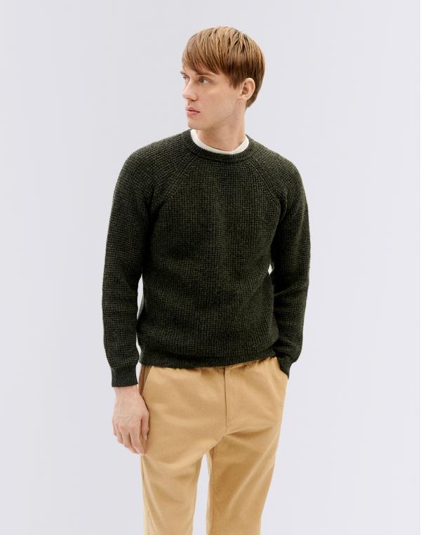 Thinking MU Dark Green Anteros Knitted Sweater DARK GREEN S
