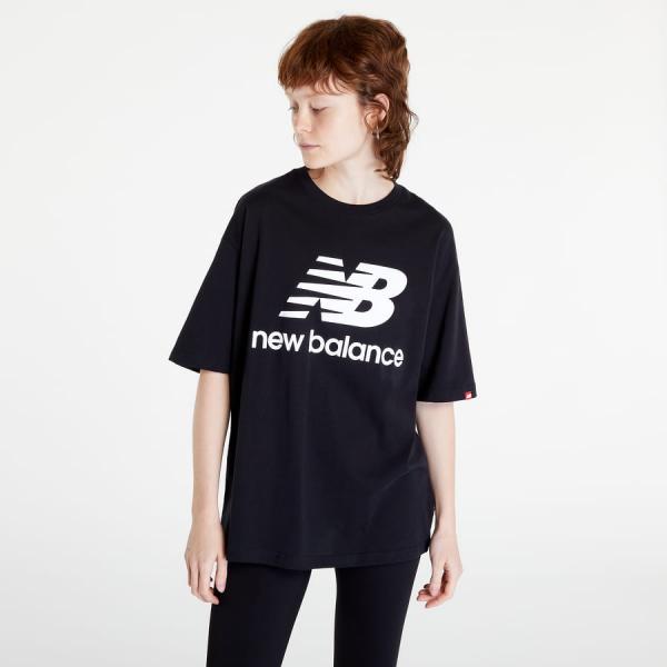 New Balance Essentials Stacked Logo Tee Černé