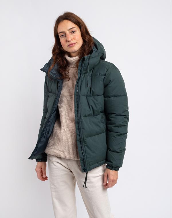 Selfhood Hooded Puffer Coat darkgreen M