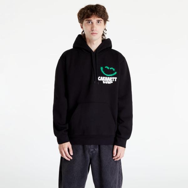 Mikina Carhartt WIP Hooded Happy Script Sweat Black