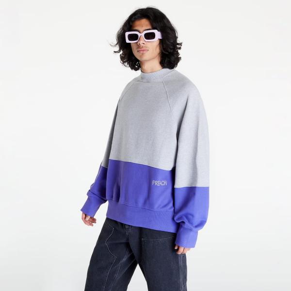 Mikina PREACH Shifted Reality Split Crewneck GOTS Purple/ Grey Melange S