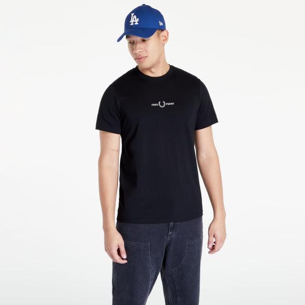 Tričko FRED PERRY Embroidered T-Shirt Black XL