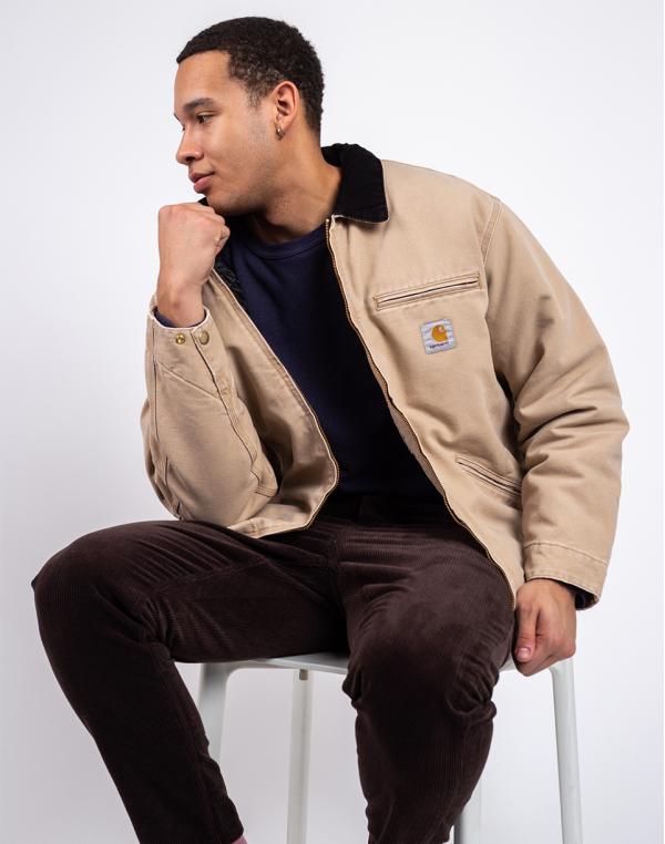 Carhartt WIP OG Detroit Jacket Dusty H Brown / Black aged canvas S