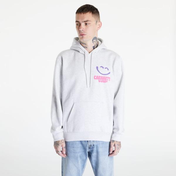 Mikina Carhartt WIP Hooded Happy Script Sweat Grey