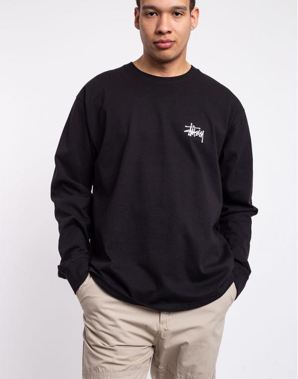 Tričko Stüssy Basic Stüssy LS Tee BLACK