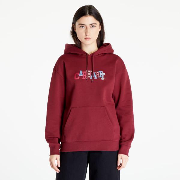Dámská mikina Carhartt WIP W Hooded Collage Script Sweat Burgundy