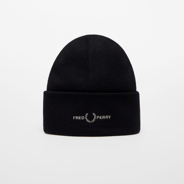 FRED PERRY Graphic Beanie Black