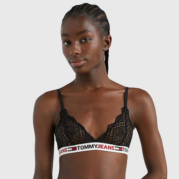 Podprsenka TOMMY JEANS Unlined Lace Triangle Bra Black XS