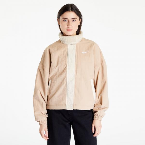 Mikina Nike Sportswear Essential Women's Woven Fleece-Lined Jacket Hemp/ Sanddrift/ White L