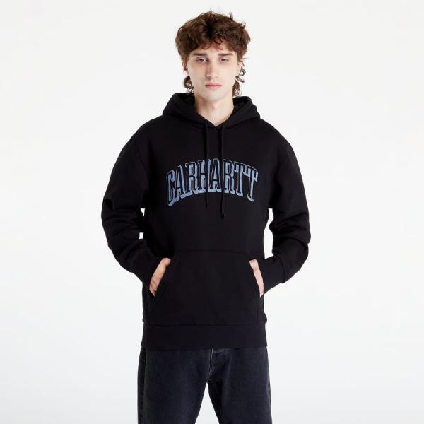Mikina Carhartt WIP Hooded Scrawl Sweat Black/ Misty Sky