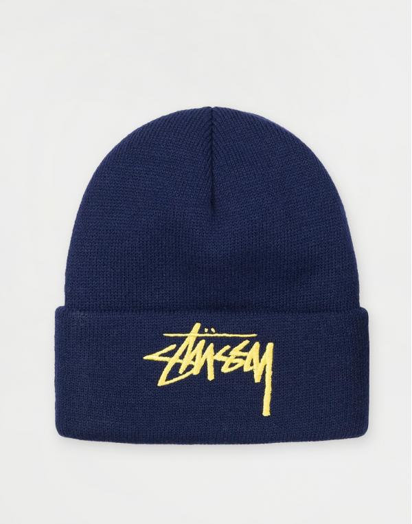 Stüssy Big Stock Cuff Beanie navy