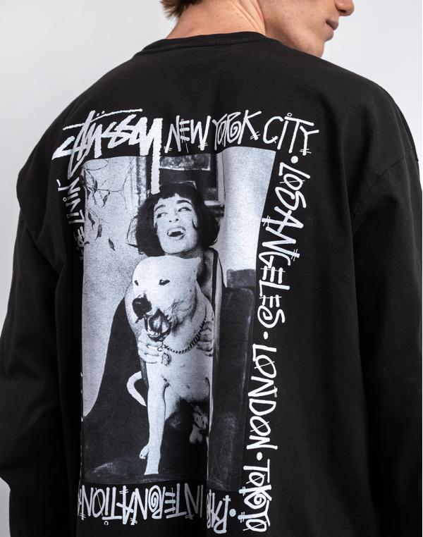 Tričko Stüssy How We'Re Livin' Pig. Dyed LS black