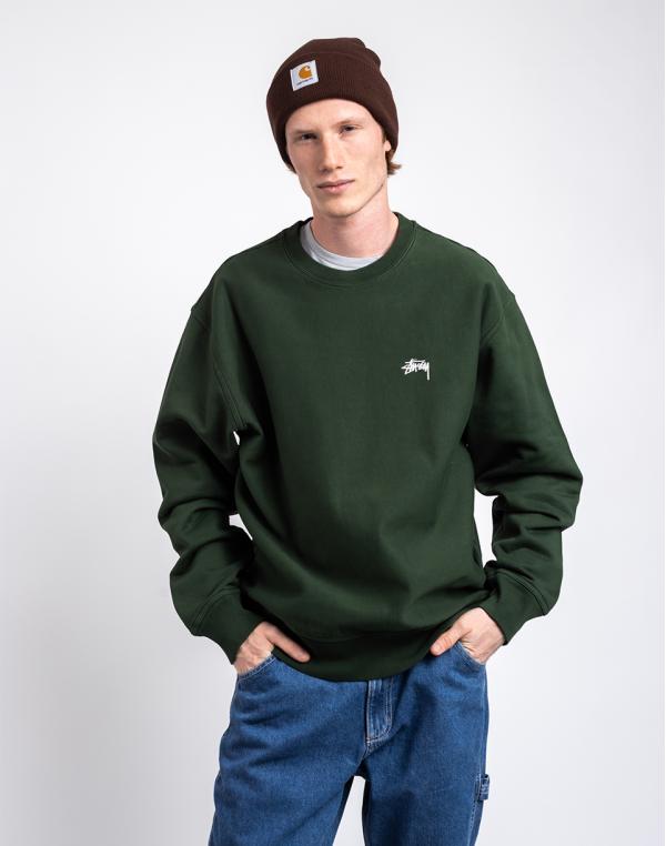 Stüssy Stock Logo Crew forest S