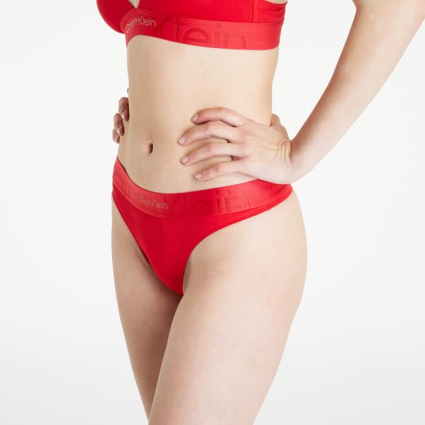Kalhotky Calvin Klein Monolith Cotton Holiday Thong Exact Red