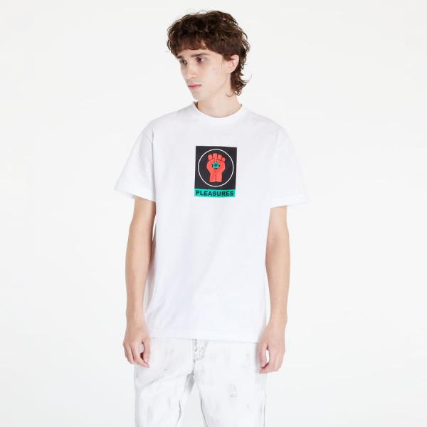 PLEASURES Badge T-Shirt White