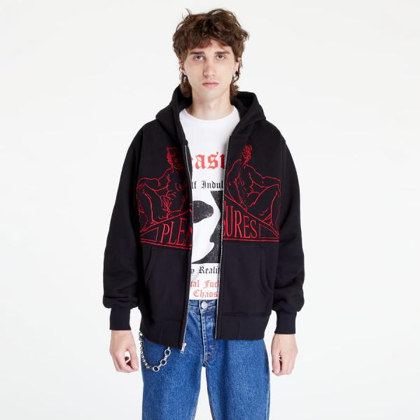 Mikina PLEASURES Squeeze Zip Up Hoodie Black