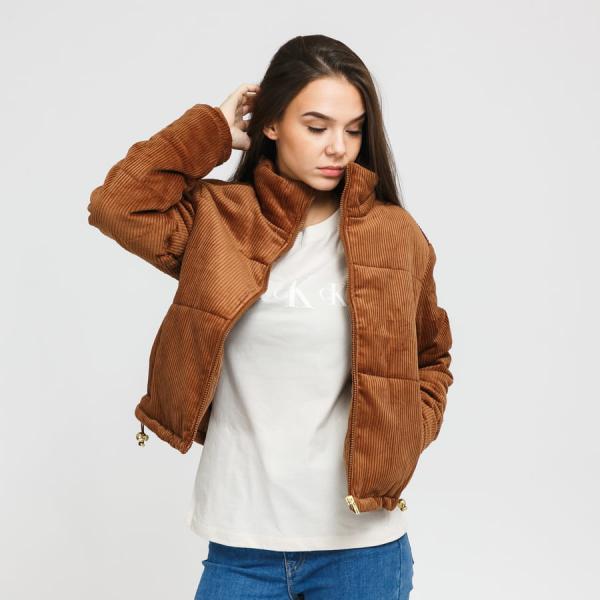 Bunda Urban Classics Ladies Corduroy Puffer Jacket Brown XL