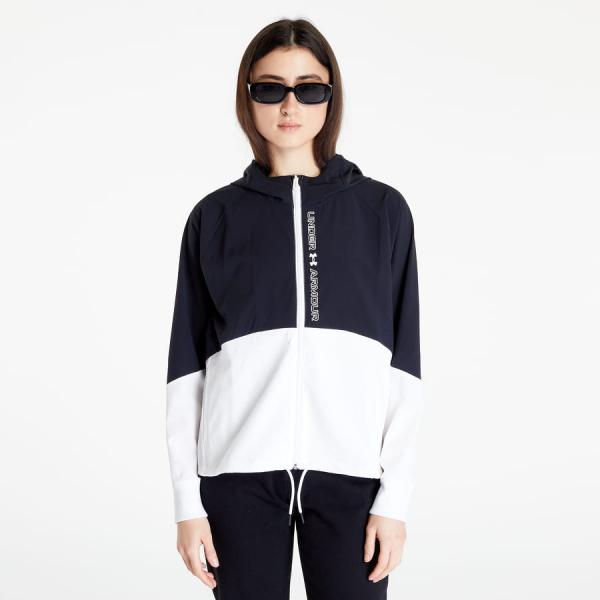 Bunda Under Armour Woven FZ Jacket Black/ White/ White M