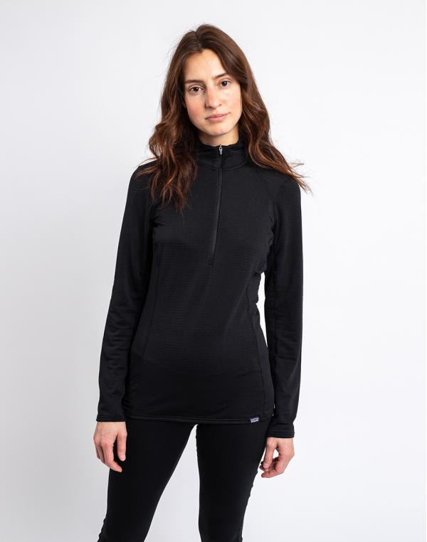 Tričko Patagonia W's Cap TW Zip Neck Black