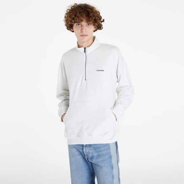 Mikina Calvin Klein Modern Cotton Lounge L/S Quarter Zip White