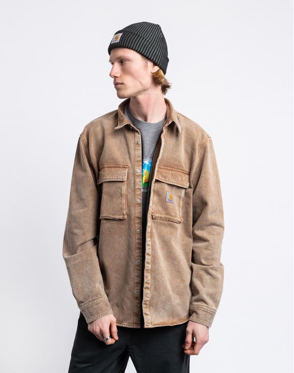 Carhartt WIP Monterey Shirt Jac Hamilton Brown worn washed S