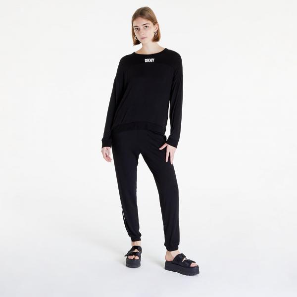 Pyžamo DKNY Sleepwear Less Talk, More Sleep Jogger PJ L/S Black L