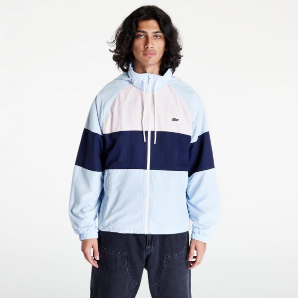 Větrovka LACOSTE Water-repellent Color-block Jacket Blue / Pink
