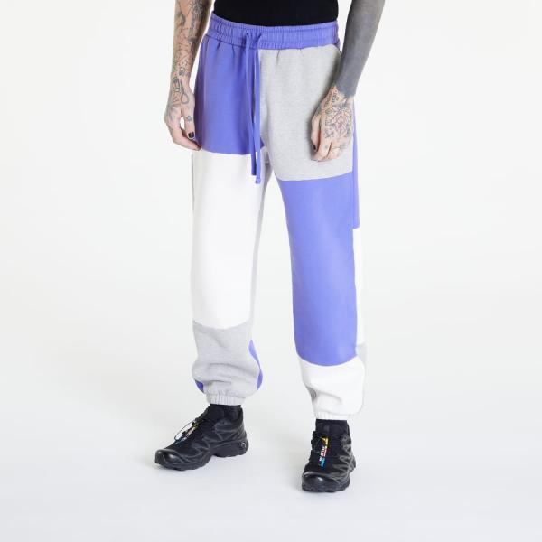 Tepláky PREACH Oversized Patchwork Sweat Pant GOTS Grey Melange/ Purple/ Off White M