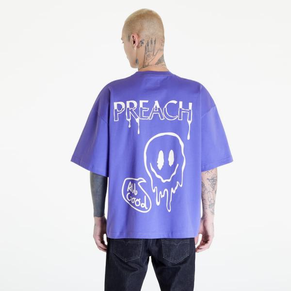 Tričko s krátkým rukávem PREACH Distorted Smiley Tee GOTS Purple