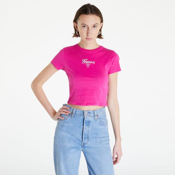 Tričko GUESS Go Taylor Vintage Baby Tee Pink M