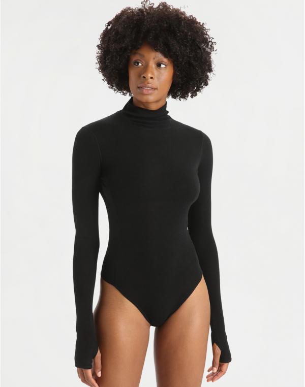 Tričko Icebreaker W Queens LS High Neck Bodysuit Black