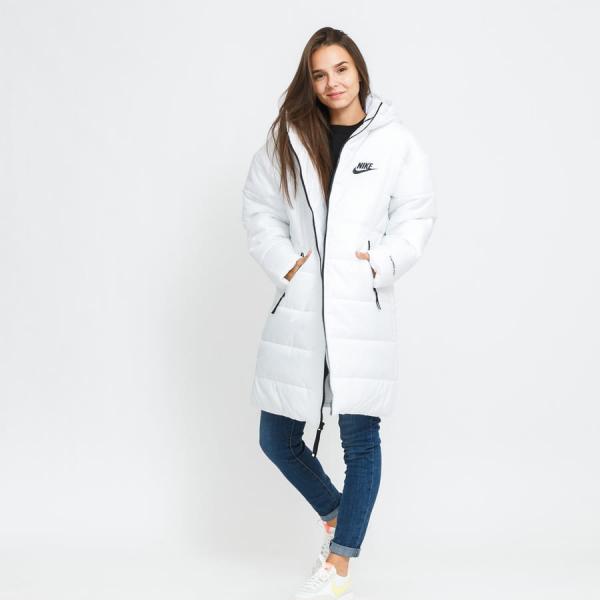 Dámská zimní bunda Nike W NSW Therma-Fit Repel Classic Hooded Jacket bílá