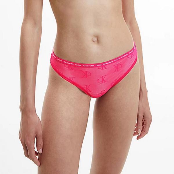 Kalhotky Calvin Klein Ck1 Logo Lace Bikini Pink Splendor
