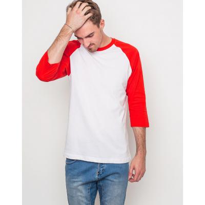 Triko Urban Classics Contrast 3/4 Sleeve Raglan wht/red