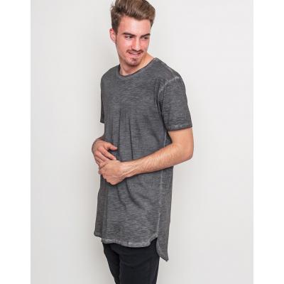 Triko Urban Classics Long Back Shaped Spray Dye Tee dark grey