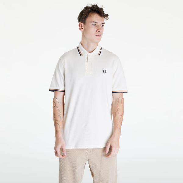 Polo tričko FRED PERRY Twin Tipped Fred Perry Shirt Ecru/ Nut Flake/ Navy