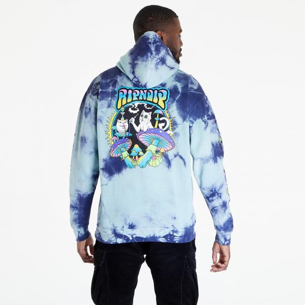 RIPNDIP Psychedelic Garden Hoodie Navy Lightning Wash