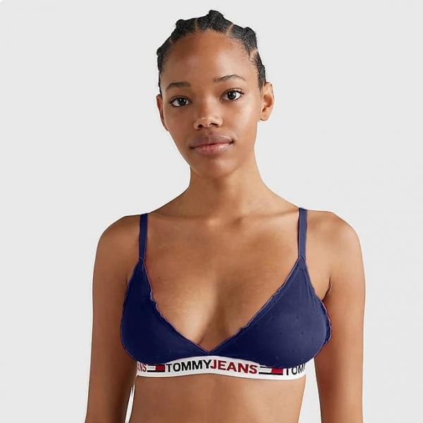 Podprsenka Tommy Jeans ID Mesh Unlined Triangle Desert Sky XS