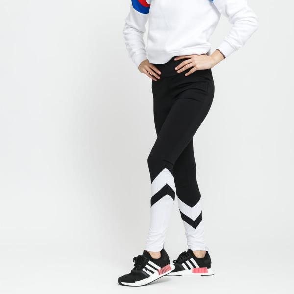 Legíny Urban Classics Ladies Arrow High Waist Leggings Black / White