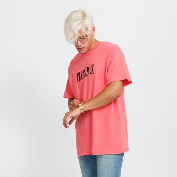 Tričko s krátkým rukávem PLEASURES Party Logo Tee tmavě růžové