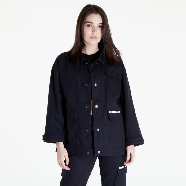 Sixth June O/S Work Jacket With Pockets Black